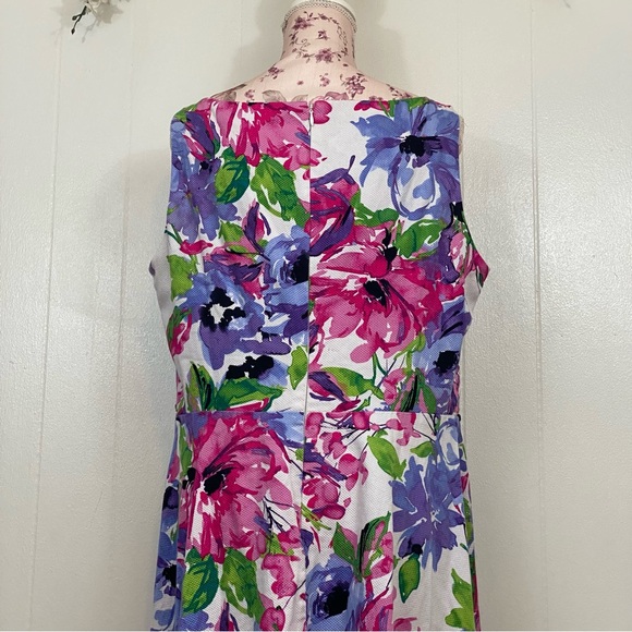 Black Label sz:16 Purple & Pink Floral Dress - Picture 10 of 15